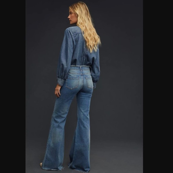 Anthropologie Blue Flare Jeans - Picture 4 of 8